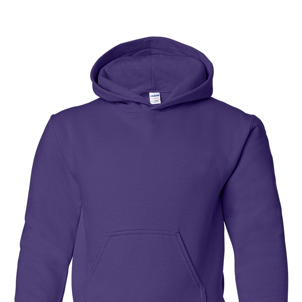 Gildan Youth Hooded Sweatshirt Hoodie. Color: Purple